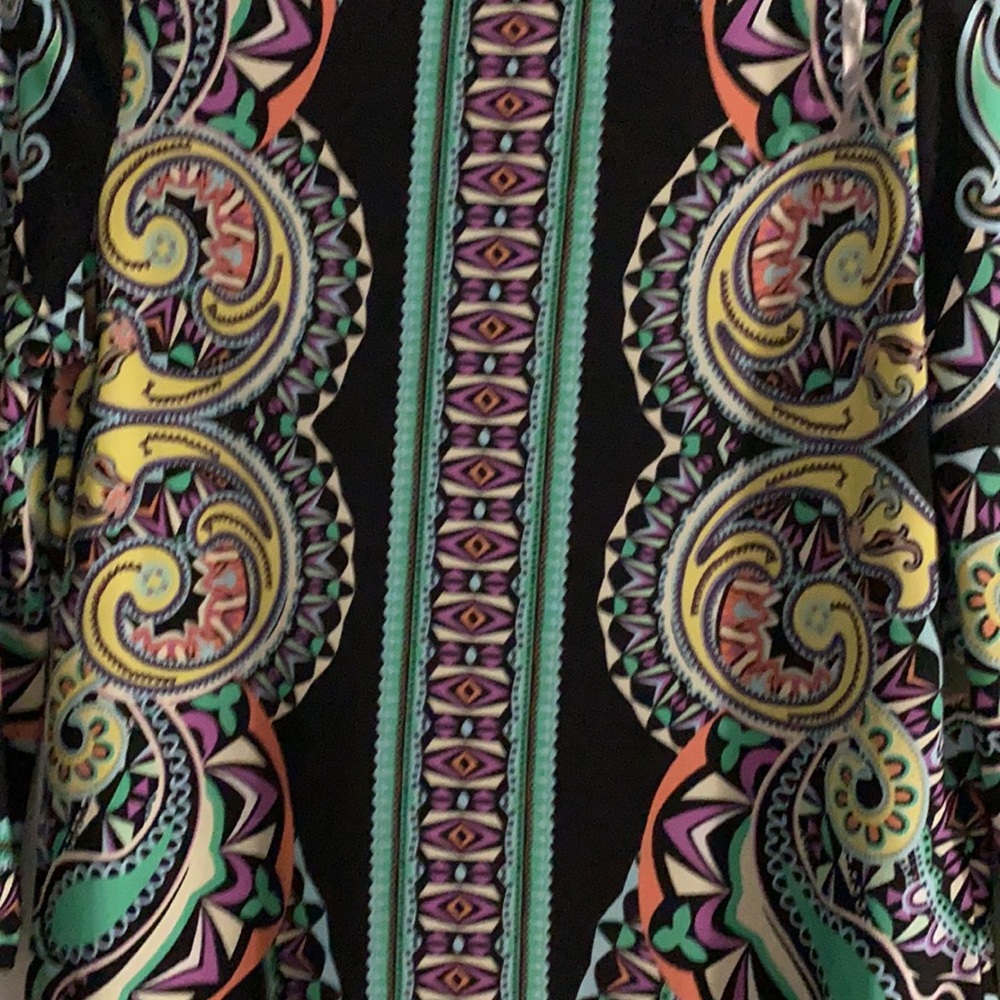 ECI Multi-color Print Shift Short Casual Dress-L - Picture 4 of 4